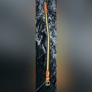 Men’s Size 32 J. Press Inc. leather and blues and white woven belt